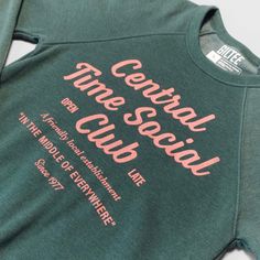 Description Want to join the club? Snag our super awesome Central Time Social Club Crewneck and be the coolest cat in the room. This club is for anyone and everyone who likes to kick it back, work hard and play hard, and who lives on the best time - Central Time. Our crewnecks are locally famous for being the softest, comfiest, and simply the greatest. Hop on Central Time! Learn more about the inspiration behind the design. Matchy matchy - check out our Central Time Crewneck for the kiddos, too! Club Merchandise Ideas, Vintage Golf Logo, Social Club Aesthetic, Bach Gifts, Social Club Design, Space Club, Walking Club, Service Club, Social Innovation