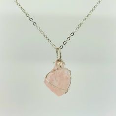 This Item Is New With Tags! It Comes In A Sealed Pouch For Optimal Shipping Protection. The Necklace Is About 24 Inches In Length. Rose Quartz Chunk Wrapped In Silver Plate Pink Gem Necklace, Necklaces Diy, Rose Quartz Necklace Pendants, Chunky Chain Necklaces, Stone Choker, Pink Gem, Long Silver Necklace, Rainbow Necklace, Quartz Crystal Necklace