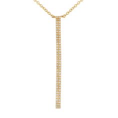 Loving Moderate Statements You love sleek, minimal, but bold styles and we got it all here for you in our Medium Diamond Vertical Bar Necklace. It's got that dainty design you'll adore and 14k gold bar that's filled with brilliant white diamonds. Because on top of everything beautiful, you also deserve all the luxury in the world. Feeling Like a Special Night Out Any night can feel like a special night out when you wear our Medium Diamond Vertical Bar Necklace. Slip it on and you'll look effortl Zig Zag Ring, Diamond Huggie Earrings, Vertical Bar Necklace, Vertical Bar, We Got It, Diamond Bar, Gold Bangle Bracelet, Bar Earrings, Gold Bar