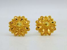 Traditional Gold Flower Earrings, Formal Yellow Flower-shaped Earrings, Gold Flower Earrings For Festive Occasions, Gold Flower-shaped Earrings For Festive Occasions, Traditional Gold Flower-shaped Earrings, Traditional Yellow Gold Clip-on Earrings, Traditional Gold Flower Earrings For Festive Occasions, Traditional Yellow Gold Flower-shaped Earrings, Traditional Flower-shaped Earrings