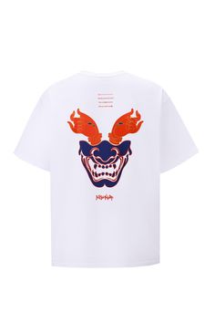 Product Description: Delve into the captivating world of Japanese folklore and traditional Noh theater with this enigmatic Hannya T-shirt. This design showcases a mesmerizing fusion of the Hannya mask, a symbol of desire and temptation, with other Buddhist symbols, representing enlightenment and transcendence. Crafted from premium cotton for exceptional comfort and breathability, this oversized T-shirt drapes effortlessly over your body, allowing you to move freely and confidently. This T-shirt is a reminder that within us lies a constant interplay between desire and enlightenment, temptation and transcendence. Wear it as a symbol of your own inner journey, as you navigate the complexities of human existence and seek to find balance amidst the dualities of life. Features: Oversized fit for White Harajuku Shirt With Graphic Print, White Harajuku Shirt With Screen Print, White Harajuku Style Screen Print Shirt, White Short Sleeve T-shirt For Artistic Expression, Artistic White Shirt With Screen Print, Artistic White Relaxed Fit Shirt, Traditional White Cotton T-shirt, White Graphic Print T-shirt For Festivals, White Crew Neck T-shirt For Festivals