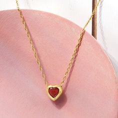 Ross-Simons - .30 Carat Garnet Heart Necklace in 14kt Yellow Gold. 18". RS Pure. Modern designs that complete your outfit and complement your personality. Romanticize everything in your life - even your layered looks. This dainty necklace will have you swooning, featuring a rich .30 carat heart-shaped garnet in a simple setting of 14kt yellow gold. Suspends from a rope chain with a 2" extender. Springring clasp, garnet heart necklace. Garnet birthstones are the perfect gift for January birthdays Garnet Heart Necklace, Garnet Heart, Garnet Birthstone, Fine Jewelery, Yellow Gold Jewelry, Gold Heart Necklace, Dainty Necklace, Rope Chain, Heart Of Gold