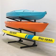 3 kayak storage stand Dock Storage, Kayak Storage Garage, Landscaping Blocks, Kayak Storage Rack, Wall Storage Systems, Overhead Garage Storage, Kayak Storage, Kayak Rack, Ceiling Storage