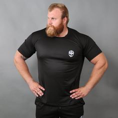 Shortsleeves - Short-sleeve, Grimfrost, Black - Grimfrost.com Viking Workout, World's Strongest Man, Red Hair Men, Beard Life, Mens Short Sleeve Shirt, Intense Workout, Men Short Sleeve, Short Sleeve Shirt, Workout Clothes