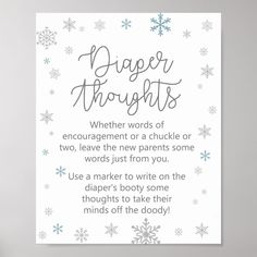 a christmas card with snowflakes on it and the words paper thoughts written in black ink