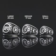 High School Ring, Class Ring, Personalized University Ring, Graduation University Ring, Customized High School Ring, College Class Ring 🎓 Handcrafted Silver Graduation Rings 🎓 ✅ Made of 925 Sterling Silver ✅ Dimensions: 20mm Large, 17mm Medium, 15mm Small ✅ Weight: ±18gr Large, ±11gr Medium, ±9gr Small 🎉Celebrate your academic achievements in style with these exquisite handmade silver graduation rings. Meticulously crafted with attention to detail, these rings are the perfect way to commemorate your journey and mark this significant milestone. Product Features: 🔶 High-Quality Silver: Each ring is expertly crafted using premium-grade 925 sterling silver, ensuring durability and timeless beauty. 🔶 Customizable Design: Personalize your graduation ring with the option to engrave your name Gia Certified Platinum Collectible Rings, Gia Certified Oval Collectible Ring, Adjustable White Gold Rings With Polished Finish, Collectible Round Cut Gia Certified Jewelry, Gia Certified Round Band Jewelry For Promise Ring, Classic Sterling Silver Rings Gia Certified, Collectible Gia Certified White Gold Jewelry, Gia Certified White Gold Jewelry, Engraved Platinum Rings For Gifts