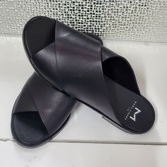 Marc Fisher Ltd Idinia Black Sandals. Size 6m New Without Tags. Shipped With Usps Priority Mail. Black Sandals With Leather Sole For Spring, Black Leather Sole Sandals For Spring, Black Leather Sole Slip-on Sandals, Black Synthetic Slides With Leather Sole, Black Casual Slides With Leather Sole, Casual Black Slides With Leather Sole, Chic Black Sandals With Rubber Sole, Chic Black Slides With Leather Sole, Black Open Toe Mules With Rubber Sole