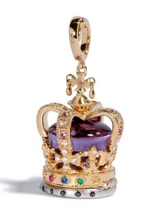 Coronation Crown, Crown Charm, Elephant Charm, Locket Charms, Ruby Stone, Brown Diamond, Amethyst Necklace, Yellow Diamond, Amethyst Stone