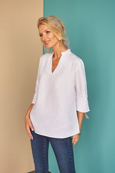 This Nyda tunic with textured pin-tuck details works a dream over your swim suit for lunch style with our Laura shorts or skin tight jeans for a beach side stroll. - 100% Italian "Masters of Linen"Pre-shrunkSoftened White Italian, Beach Side, Asymmetric Dress, Linen Tunic, Clothing Manufacturer, Cashmere Coat, Swim Suit, Asymmetrical Dress, Small Tops