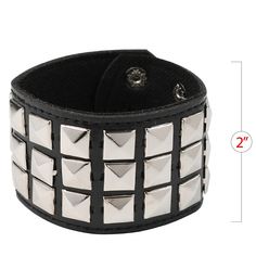 Skeleteen Stud Faux Leather Cuff is a great costume accessory for Halloween or dress-up. This bracelet is 9" long and has 3 different sized closures to ensure a secure fit for every wrist. These Studded Bracelets are of the ideal 80s rock star style and can be used for Rockstar costumes. Skeleteen items are made of tested materials that are non-toxic and safe. Punk Style Leather Cuff Bracelet, Punk Style Leather Cuff Bracelet With Wrist Strap, Adjustable Rocker Bracelets For Parties, Adjustable Rocker Bracelets For Party, Edgy Black Party Wristband, Adjustable Rocker Bracelet For Party, Adjustable Rocker Style Bracelets For Parties, Adjustable Rocker Style Party Bracelet, Party Leather Bracelet With Rivets