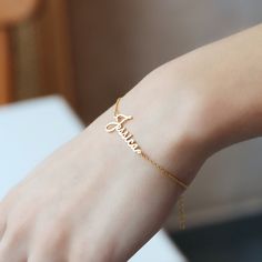 H A N D W R I T T E N - B R A C E L E T A meaningful gift for your friend, mom, friend, loved one or just a special treat for yourself.  We can make this personalized name bracelet as you wish. - Material: Solid 925 Sterling Silver - Finish: Silver - 14K Gold Plated - Rose Gold Plated - Necklace is 40cm-16 '' long and has a 5cm-2 '' extension chain. Do not hesitate to contact us for your different size requests. All of our items are made of high quality Solid 925 Sterling Silver and are lovingly Custom Name Bracelet For Gift, Customized Meaningful Name Bracelet As Gift, Custom Name Heart Bracelet For Mother's Day, Meaningful Customized Name Bracelet As Gift, Customized Meaningful Name Bracelet For Gift, Minimalist Name Bracelet For Valentine's Day, Dainty Customizable Bracelets As Gift, Customized Dainty Bracelets For Everyday, Custom Name Bracelets For Valentine's Day