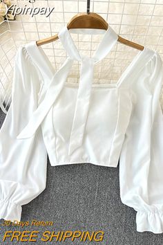 White Chiffon Top For Fall, Cute White Square Neck Top, Cute Long Sleeve Party Blouse, Trendy White Chiffon Blouse, White Chiffon Top For Brunch, Cute Summer Party Blouse, White Square Neck Top For Party, White Chiffon Blouse For Day Out, Crop Top White Shirt