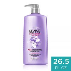 L'oreal Paris Elvive Hyaluron Hydrating Shampoo Paraben-free - 13.5 Fl Oz : Target Plump Hair, Conditioner For Dry Hair, Shampoo For Dry Hair, Oily Roots, Moisturize Dry Hair, Hydrating Shampoo, Best Shampoos, Dry Scalp, Free Flowing