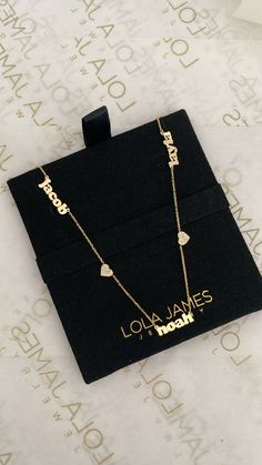 Our best selling "Mini Me" necklace is now available with an all diamond heart option! LOWERCASE letters only. Heart will automatically be placed in between names, unless noted in the additional instructions section. If you want to order one with a date, please use dashes ONLY in between the numbers. Available in 14K Yellow, White or Rose Gold Height: Approx. 1/8" Length: Based on number of letters - up to 12 allowed ALL LOWERCASE LETTERS ONLY FINAL SALE Personalized Diamond Necklace For Anniversary Gift, Luxury Personalized Custom Necklace For Personalized Gift, Luxury Personalized Custom Necklace For Gift, Luxury Customizable Nameplate Necklaces, Luxury Personalized Name Necklace For Anniversary, Luxury Customizable Necklaces For Anniversary, Luxury Personalized Name Necklace, Personalized Necklaces For Valentine's Day, Luxury Personalized Necklaces For Anniversary Gift