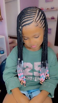 Girls Braided Hairstyles Kids, Kids Cornrow Hairstyles, Toddler Braided Hairstyles, Toddler Braids, Black Kids Braids Hairstyles, Lil Girl Hairstyles, Kid Braid Styles, Braided Cornrow Hairstyles, Cute Braided Hairstyles