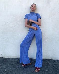 Silky Plisse Pleated Turtleneck Set As seen on Elsa Hosk Satin Crinkle Turtleneck Top Pant Suit Pajama Style Fashion Crinkled Satin Fabric Short Sleeves Elastic Waist Pants 100% Polyester Size guide: S Top - Length 55.5cm Bust 72.5cm Shoulder 28.5cm Sleeve 18.2cm Pants - Waist 62cm Hips 96cm  M Top - Length 56.5cm Bust 76.5cm Shoulder 29.2cm Sleeve 18.7cm Pants - Waist 66cm Hips 100cm  L Top - Length 57.5cm Bust 80.5cm Shoulder 30.2cm Sleeve 19.2cm Pants - Waist 70cm Hips 104cm  Due to the current Shipping Prices and Health Reasons, we cannot return/exchange items. We send a replacement for faulty items. Hot Girl Summer, Y2K Clothing Mock Neck Shirt, Wide Leg Pant Suit, Elsa Hosk, Traje Casual, Top Pants Set, Pleated Shorts, Pantalon Large, Suit Pants, Suit Fashion