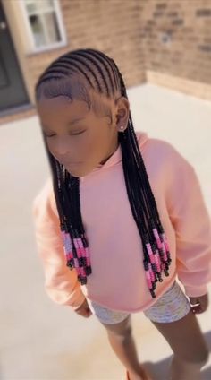 Lil Girl Hairstyles, Kids Curly Hairstyles, Kid Braid Styles, Long Box Braids, Cute Braided Hairstyles, Toddler Hairstyles Girl, Braided Cornrow Hairstyles