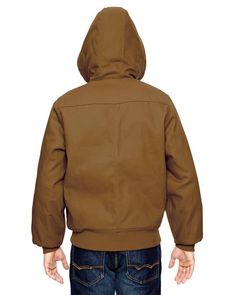 Men's 10 oz. Hooded Duck Jacket - BROWN DUCK - 3XL | Dickies Men's 10 oz. Hooded Duck Jacket in Brown Size 3XL Duck Jacket, Blank Apparel, Mens Hooded, Collar And Cuff, Rib Knit, Work Wear, Casual Outfits, Jackets & Coats, Sweatshirts