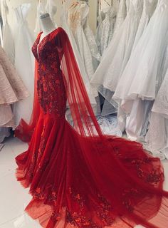 Unique Red Vintage Wedding Dress Made to Measure Wedding | Etsy Prom Dress Unique, Red Wedding Gowns, Red Bridal Dress, Princess Bridal Gown, Red Wedding Dress, A Line Prom Dress, Bridal Gowns Mermaid, Vintage Wedding Dress, Red Wedding Dresses