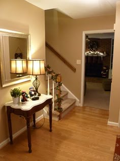 the hallway is clean and ready for us to use as an entrance way into the house