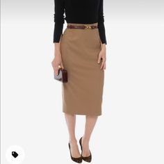 Nwt Randy Kemper 6 Wool Cashmere Pencil Skirt Camel Gorgeous Zipper Back Works But The Seam At The Bottom Is Slightly Undone, East Fix With A Few Stitches 13 Waist 24 Length Elegant Neutral Fitted Skirt, Brown Pencil Skirt For Workwear In Fall, Workwear Neutral Lined Skirt, Neutral Lined Skirt For Workwear, Beige Midi Pencil Skirt For Work, Fitted Neutral Skirt For Work, Classic Beige Pencil Skirt For Work, Beige Lined Pencil Skirt For Workwear, Beige Pencil Skirt For Business Casual