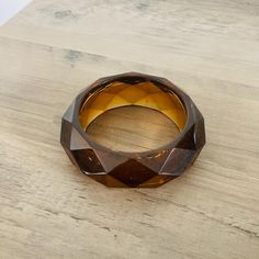 Excellent vintage condition! Formal Brown Round Bangle, Vintage Round Crystal Bracelet For Gift, Retro Brown Bracelets As Gift, Vintage Brown Cuff Bracelet For Formal Occasions, Vintage Crystal Bracelet Gift, Vintage Crystal Bangle Bracelet Gift, Antique Brown Bracelet Gift, Antique Brown Bracelet Ideal For Gifts, Vintage Brown Bracelet Gift