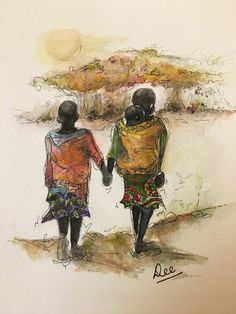 two children are walking down the street holding hands