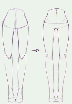 a drawing of the bottom and side view of a woman's pants