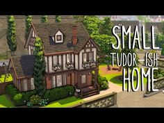 a small tudorish home with lots of trees and bushes