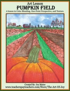 an art lesson for pumpkins in the field