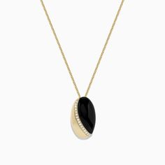 Effy Eclipse 14K Yellow Gold Onyx and Diamond Pendant, 3.19 TCW Effy Jewelry, Yellow Stone, Gold Yellow, Diamond Pendant, Stone Jewelry, Round Diamonds, Gold Metal, Onyx, Yellow Gold