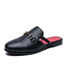 FIXSYS Fashion Half Shoes for Man Patent Leather Mules Hollow Breathable Penny Loafer Men Half Slippers Lightweight Casual Shoes Black Loafers Men, Shoes For Man, Half Slippers, Half Shoes, Penny Loafers Men, Fashion Slippers, Patent Leather Shoes, Black Loafers, Casual Slippers