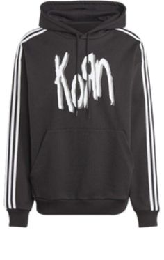 adidas Originals x Korn Parker Hoodie 'Black' IN9102 Korn Adidas, Limited Edition Sneakers, Adidas Outfit, Adidas Hoodie, Adidas X, Korn, Sport Sneakers, Black Hoodie, Hooded Sweatshirt