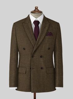 Wish you had an alternative to the countless charcoal grey and navy suits you continually wear to work, social events and weddings? Look no further than our Bottle Brown Herringbone Tweed Jacket Crafted from wool, the brown jacket features a herringbone pattern that brings a breath of fresh air into it, while the tweed fabric makes it a perfect choice for wintry weather. Simply team it up with a white shirt and polished black shoes to achieve this look.  
 
Look Includes   Bottle Brown Herringb Semi-formal Fall Herringbone Suit, Semi-formal Notch Lapel Tweed Jacket, Tailored Herringbone Outerwear For Semi-formal Occasions, Fall Tweed Suits With Lapel Collar, Double-breasted Brown Wool Sport Coat, Fall Herringbone Suit With Suit Collar, Semi-formal Winter Suits With Herringbone Pattern, Fall Herringbone Pattern Suits With Suit Collar, Semi-formal Winter Herringbone Suits