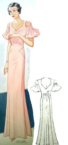 a drawing of a woman in a pink dress next to an image of a white shirt