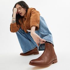 An effortless forever-cool style our Dalton Chelsea Boot is a versatile choice for work days and weekends. Crafted of smooth leather with ribbed ankle gores the streamlined design features a comfortable rubber sole and a pull tab detailed with our polished Signature for on-and-off ease. | Coach Dalton Chelsea Boot Size 11 - Dark Saddle Coach Boots, Streamlined Design, Chelsea Boot, Pull Tab, Smooth Leather, Size 13, Saddle, Chelsea Boots, Design Features