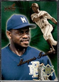 a baseball card with a man in the middle of it and another player behind him