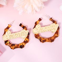 Item: 2023EA0051 Material: Acrylic Color: Blue&Pink,Pink&Orange,Black&Green,Brown,Black&White,Brown&White Process:  Gold Plated Recipient: Woman, Mom, Wife, Girl Friend, Children, Family Product Type: Personalized Jewelry Gift Type: Earrings Occasions: Valentine's Day, Mother's Day, Christmas, Birthday, etc Earrings Type: Name Earrings Brand: Silviax Jewelry Trendy Personalized Earrings For Party, Name Earrings, Bamboo Earrings, Girl Friend, Pink Pink, Acrylic Colors, Green Brown, Green And Brown, Christmas Birthday