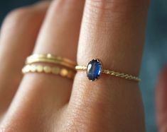 Adjustable Stackable Blue Sapphire Ring, Adjustable Blue 14k Gold Rings, Adjustable Blue Sapphire Open Ring, Blue Adjustable Stackable Rings, Fine Jewelry, Adjustable Blue Stackable Rings, Fine Jewelry, Blue Adjustable Stackable Fine Jewelry Rings, Blue Adjustable Stackable Fine Rings, Minimalist Adjustable Blue Ring, Handmade Adjustable Sapphire Ring