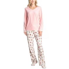 Whether you sleep warm or cool or somewhere in between, Goodnight Kiss has you covered. Size: S.  Color: Pink.  Gender: female.  Age Group: adult. Goodnight Kiss, Pink Slippers, Pink Coffee, Fleece Pajamas, Womens Pyjama Sets, Pajamas Women, Good Night, Gender Female, Pajama Set