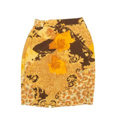 VANITY DONNER Short Pencil Skirt Gold 90s Floral Womens XS Retro High-waist Fitted Mini Skirt, Retro Fitted High Waist Mini Skirt, Retro Fitted High-waist Mini Skirt, Fitted High Waist Retro Mini Skirt, 90s High Waist Fitted Skirt, High Waist Fitted 90s Skirt, Retro Fitted Yellow Mini Skirt, Retro Yellow Fitted Mini Skirt, Fitted Retro Yellow Mini Skirt