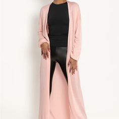 Sometimes You Need To Add A Little Drama To Your Outfit. Sometimes You Just Need A Kilometre Of Fabric To Snuggle Up With On The Couch. This Epically Long, Cosy Cardigan Can Do Both. Trendy Fitted Long Cardigan, Trendy Long Fitted Cardigan, Chic Pink Open Front Cardigan, Chic Long Pink Cardigan, Fitted Long Sleeve Cardigan For Loungewear, Chic Open Front Pink Cardigan, Fitted Open Front Outerwear For Loungewear, Fitted Long Cardigan For Layering, Long Fitted Cardigan For Layering