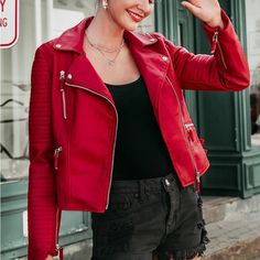 Fits True To Size Lined Brand New Boutique Brand Great Quality S 4-6 M 8-10 L 12-14 Xl 16-18 Motorcycle Leather Jacket, Biker Gear, Pu Leather Jacket, Faux Leather Moto Jacket, Motorcycle Leather, Leather Motorcycle Jacket, Leather Moto Jacket, Winter Fashion Outfits, Faux Leather Jackets