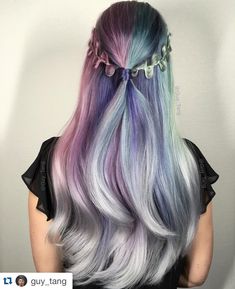 My ZigZag braid on one of Guy Tangs unicorn models in Sweden. Insta: @stylebylizette Silver Tips, Colored Hair Tips, Guy Tang, Rose Purple, Hair Color Pastel, Lilac Lavender