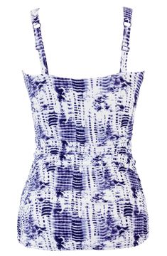 Ruched Square Tankini - Navy Tie Dye - FINAL SALE - DM Fashion Full Bra, Bra Support, Navy Tie, Support Bras, Large Bust, Tankini Top, Tankini, Final Sale, Comfort Fit