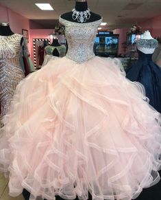 Quinceanera Dresses Sparkly, Quinceanera Dresses Princess, Ball Gown Quinceanera Dresses, 15 Dresses Quinceanera, Quinceanera Dresses Pink, Pink Ball Gown, Sparkly Prom Dresses, Pretty Quinceanera Dresses, Dresses Princess