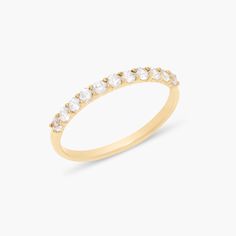 Personalize your style with the Zara Vermeil Birthstone Ring. Choose your custom birthstone set in gorgeous gold, perfect for adding a unique touch to any outfit. Birthstone jewelry has never been so beautifully playful! Available in 14k gold vermeil Band width: 2mm 2mm cubic zirconia stones NOTE ﻿- Birthstone color may slightly vary per the color chart. SKU: BYR1134 Classic Gold Stackable Rings With Gemstones, Adjustable Yellow Gold Crystal Ring In 14k, Gold Plated Birthstone Ring For Promise, Classic Cubic Zirconia Birthstone Ring, Timeless Gold Stackable Birthstone Rings, Timeless Gold Stackable Rings With Birthstone, Classic Crystal Ring With Birthstone In Round Cut, Stackable Yellow Gold Crystal Ring In 14k, Classic Crystal Birthstone Ring With Round Cut