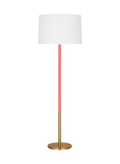 Visual Comfort Studio kate spade new york Monroe Large Floor Lamp in Burnished Brass KST1051BBSCRL1 Fabric Glass, Storage Room Organization, Large Floor Lamp, Atomic Era, Outdoor Landscape Lighting, Navy Style, Burnished Brass, Arc Floor Lamps, Bathroom Wall Lights