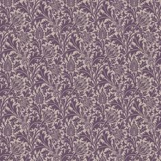 a purple and white wallpaper with flowers on it