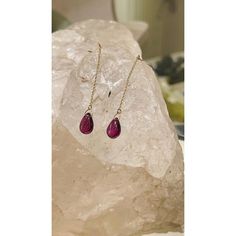 You shall need garnet drop earrings to make a statement with your look. These earrings create a sparkling, luxurious look featuring drop cut gemstone. If you love to gravitate towards unique styles, this piece of jewelry is perfect for you.   PRODUCT DETAILS :-  > Material - 18K Solid Yellow Gold > Gemstone - Garnet  > Gemstone shape - Drop  > Gemstone Weight - 3.5 ct > Gemstone pieces - 2  > Gemstone size - 9 x 6 mm > Gross Weight - 1.369 Grams > Setting - Drill setting > Length - 56 mm Elegant Garnet Briolette Earrings, Elegant Drop Garnet Jewelry, Elegant Briolette Garnet Earrings, Ruby Teardrop Earrings Fine Jewelry, Fine Jewelry Gemstone Linear Earrings As Gift, Fine Jewelry Linear Gemstone Earrings, Faceted Garnet Drop Earrings, Garnet Gemstone Earrings Fine Jewelry, Ruby Drop Earrings Matching Set